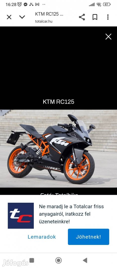 KTM  RC 125 alkatrész