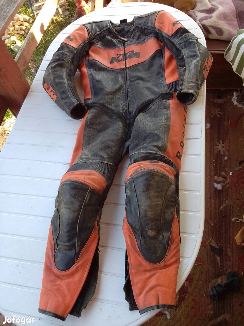 KTM eredeti bőr projektoros offroad overál kabát nadrág 54