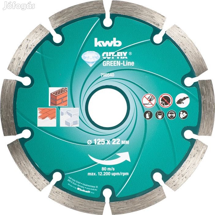 KWB PROFI GREEN-LINE CUT-FIX DIAMANT szegmentált gyémánt vágókorong 1