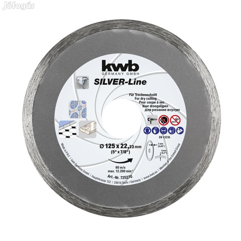 KWB PROFI SILVER-LINE CUT-FIX DIAMANT CUTING DISC folyamatos gyémánt