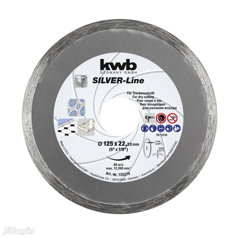 KWB PROFI SILVER-LINE CUT-FIX DIAMANT CUTING DISC folyamatos gyémánt