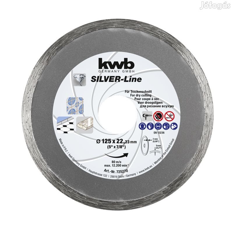 KWB PROFI SILVER-LINE CUT-FIX DIAMANT CUTING DISC folyamatos gyémánt