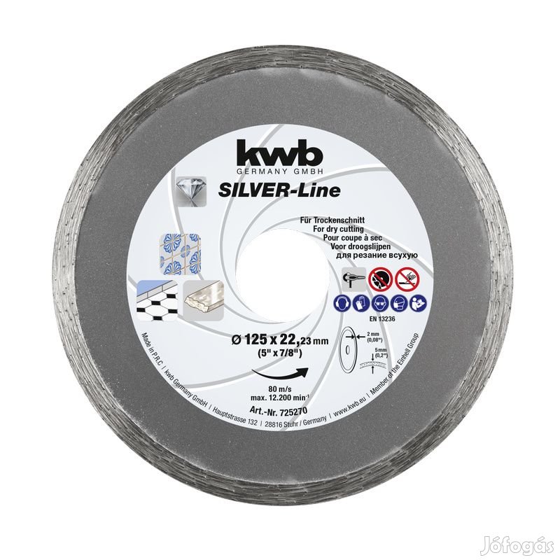 KWB PROFI SILVER-LINE CUT-FIX DIAMANT CUTING DISC folyamatos gyémánt