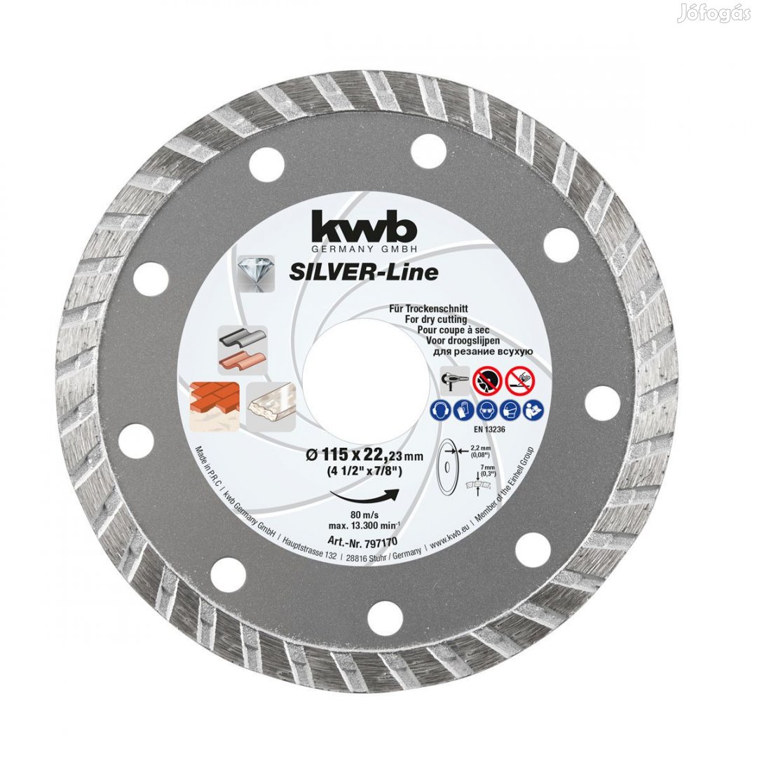 KWB PROFI SILVER-LINE CUT-FIX DIAMANT EXTRA TIHIN szegmentált gyémánt