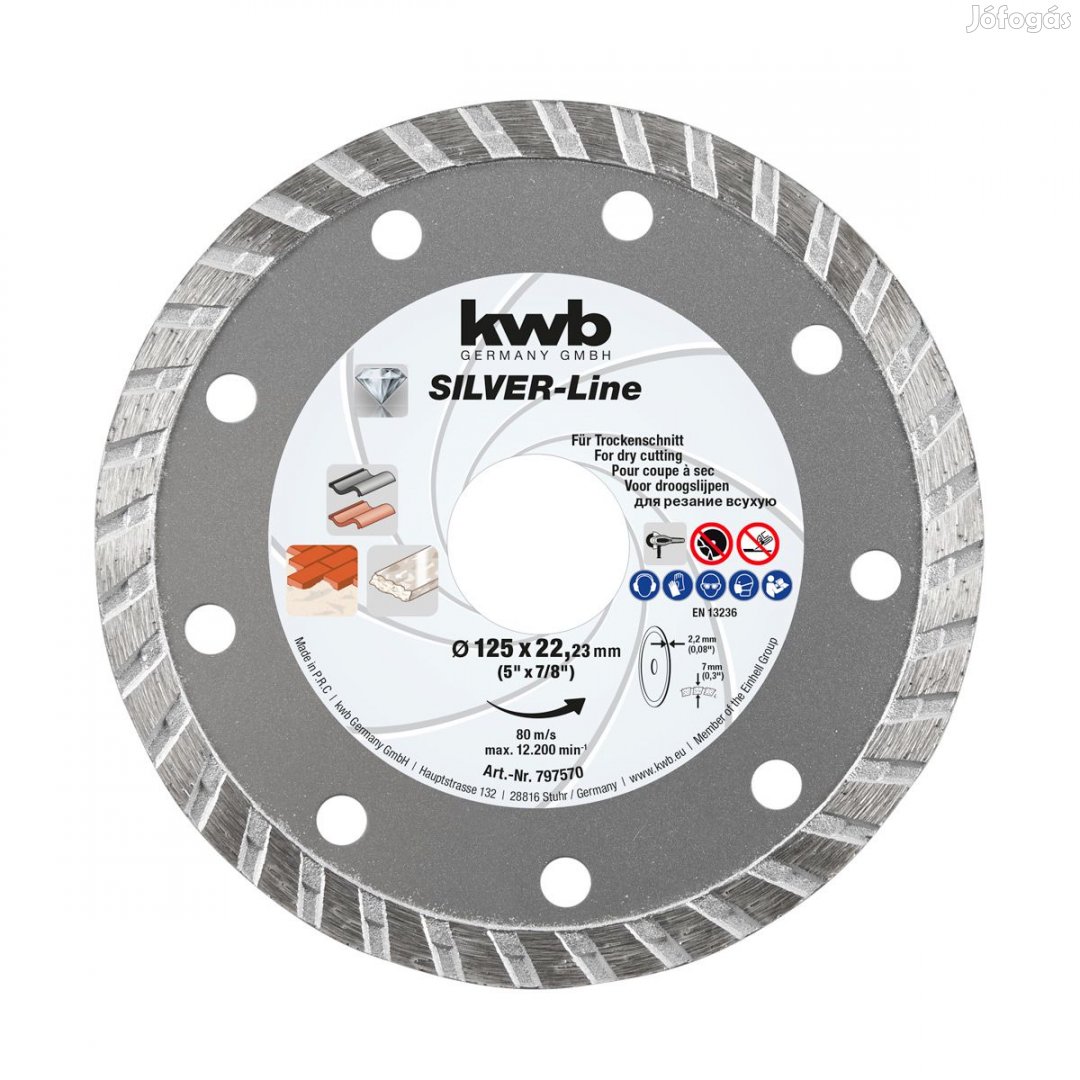 KWB PROFI SILVER-LINE CUT-FIX DIAMANT EXTRA TIHIN szegmentált gyémánt