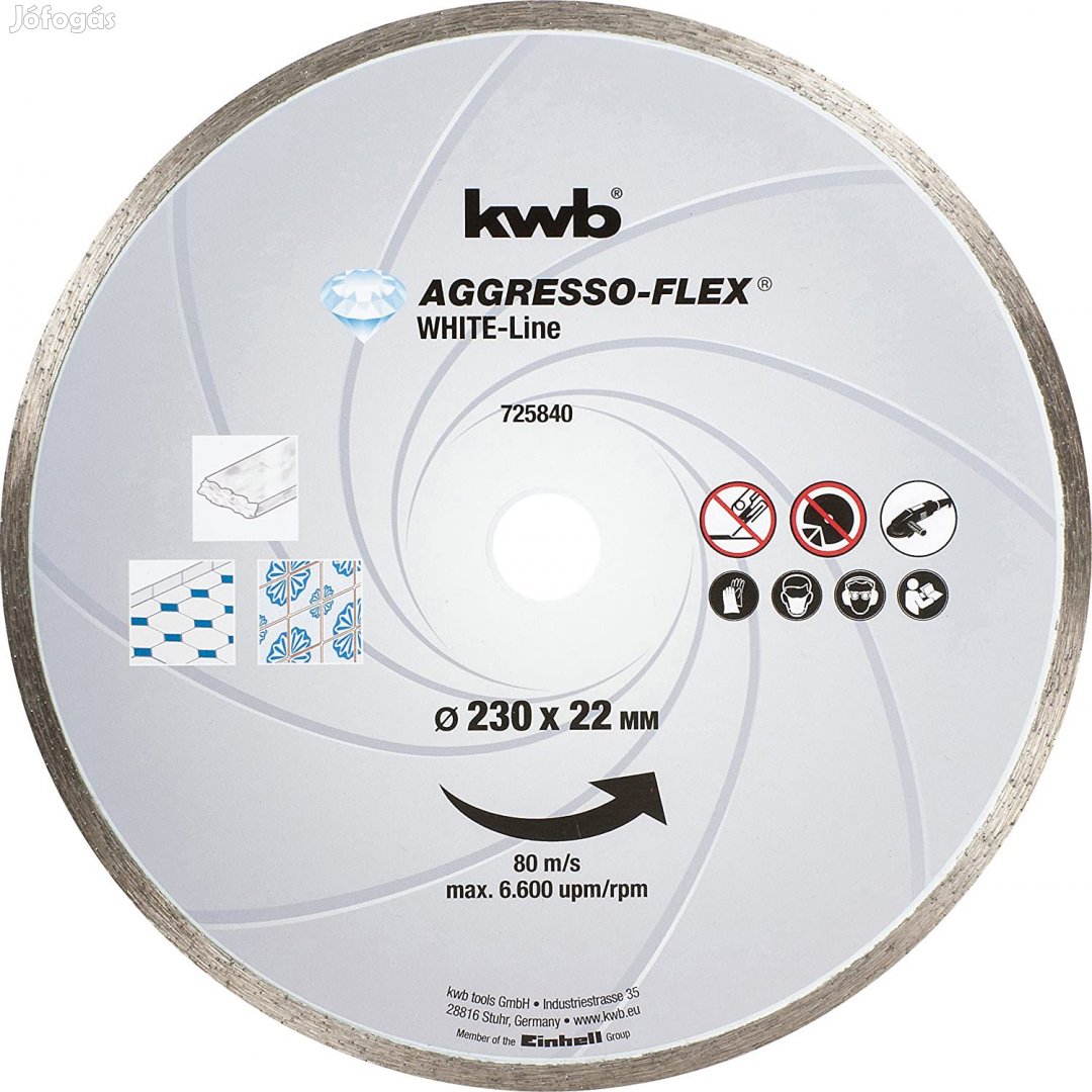 KWB PROFI WHITE-LINE AGGRESSO-FLEX  gyémánt vágókorong  230mm (497258