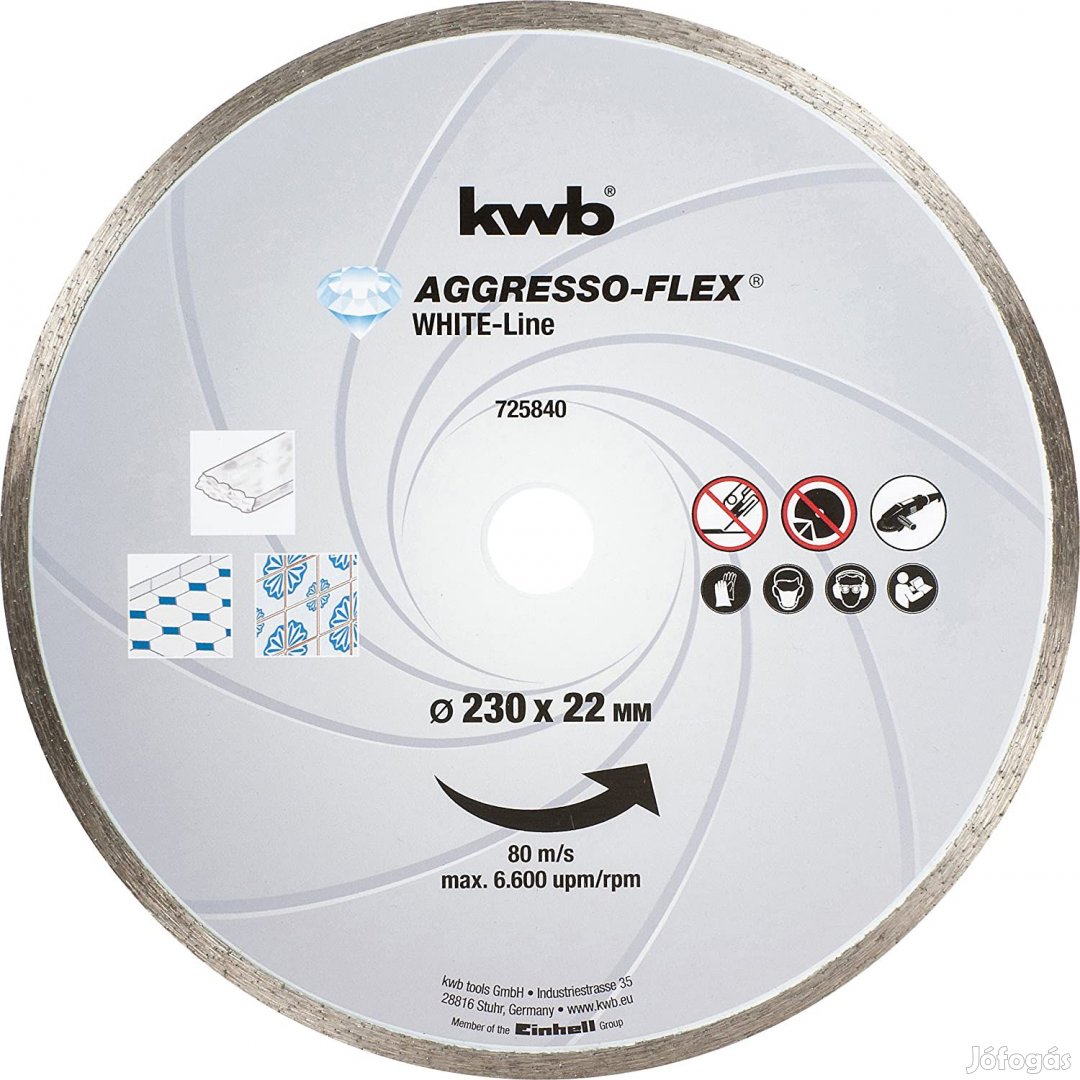 KWB PROFI WHITE-LINE AGGRESSO-FLEX  gyémánt vágókorong  230mm (497258