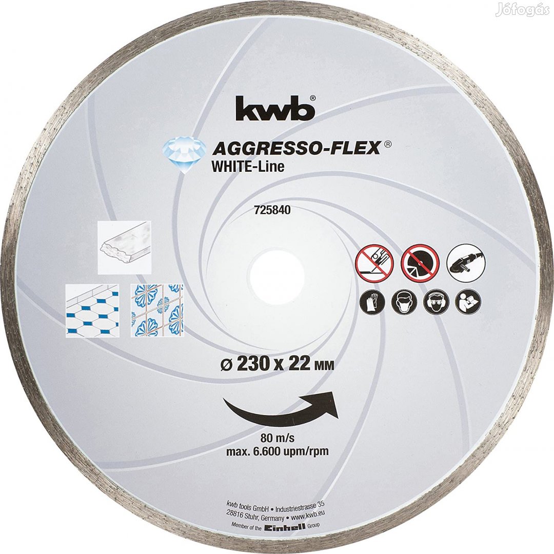 KWB PROFI WHITE-LINE AGGRESSO-FLEX  gyémánt vágókorong  230mm (497258