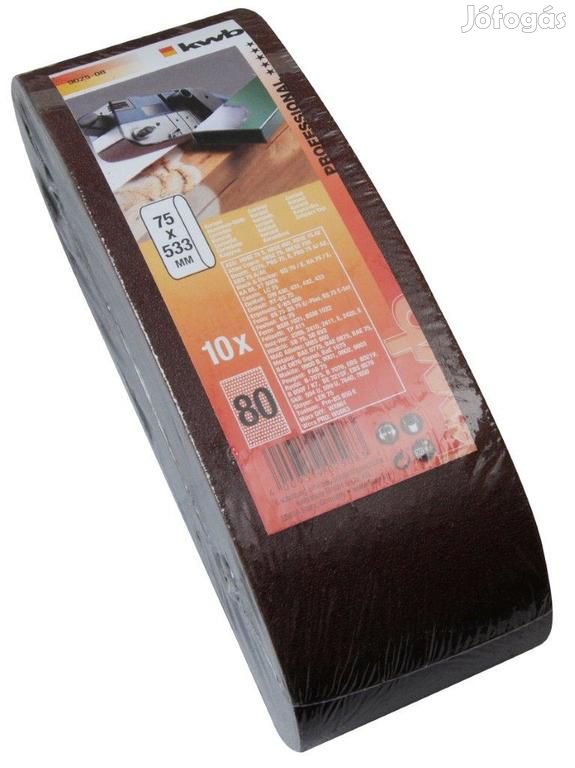 KWB PROFI végtelenített alu.oxid csiszolószalag 10 db 75x533 mm P80 (4