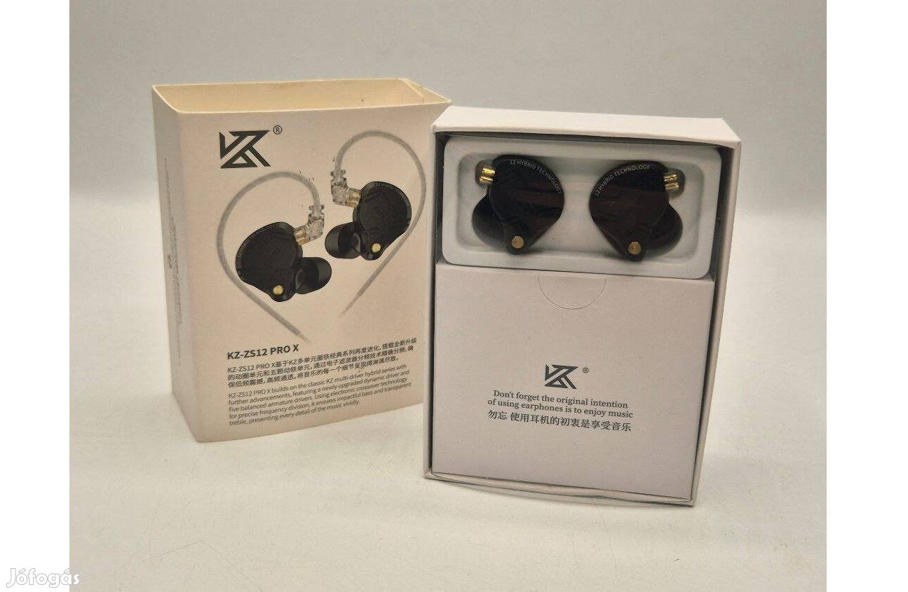 KZ ZS12 Pro X vezetékes fülhallgató levehető kábel, új, bontott