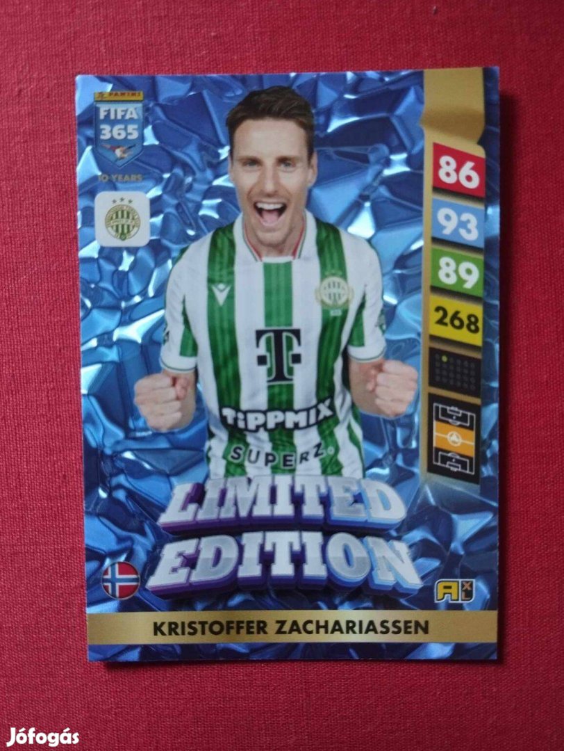 K. Zachariassen Ferencváros FIFA 365 2025 Limited edition focis kártya