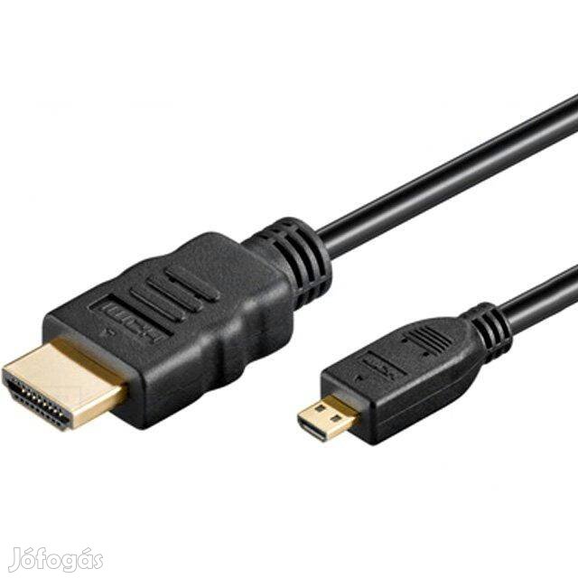 Kábel : HDMI / micro HDMI 1.4 -es - 2m -Aranyozott