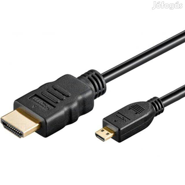 Kábel : HDMI / micro HDMI 1.4 -es - 2m -Aranyozott _