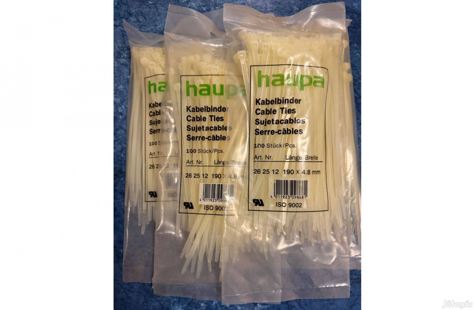 Kábelkötegelő 190x4,8mm fehér Haupa