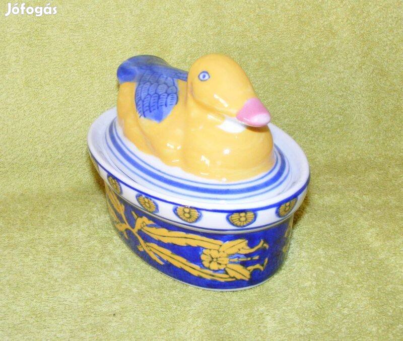 Kacsás porcelán doboz, pástétom tartó