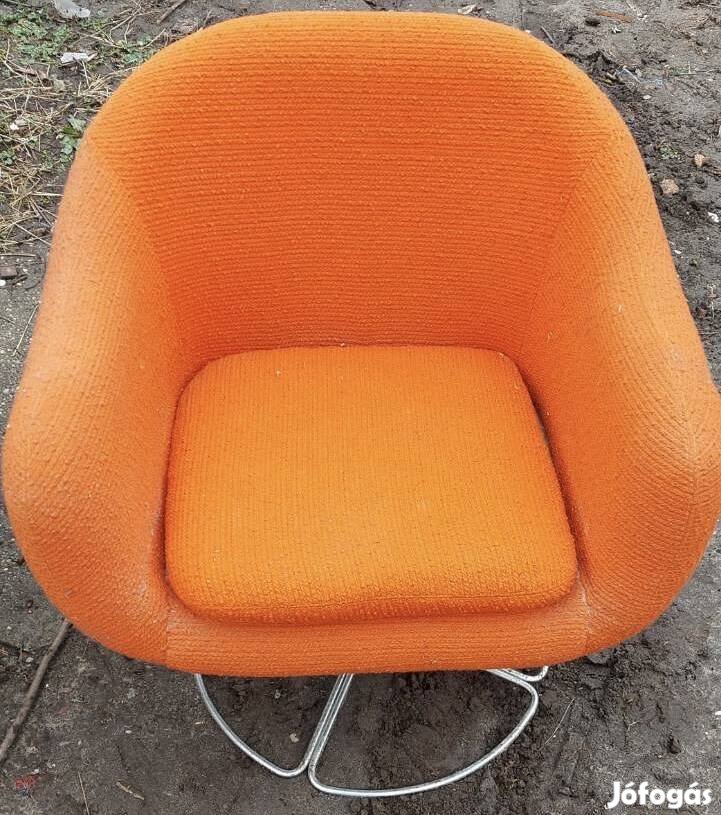 Kagyló fotel /szék gömb alakú narancssárga és citromsárga színben