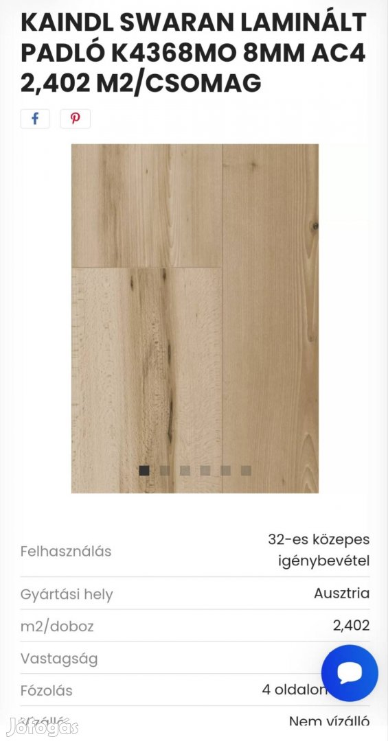 Kaindal K4368MO Laminaltpadló új bontatlan csomagolás