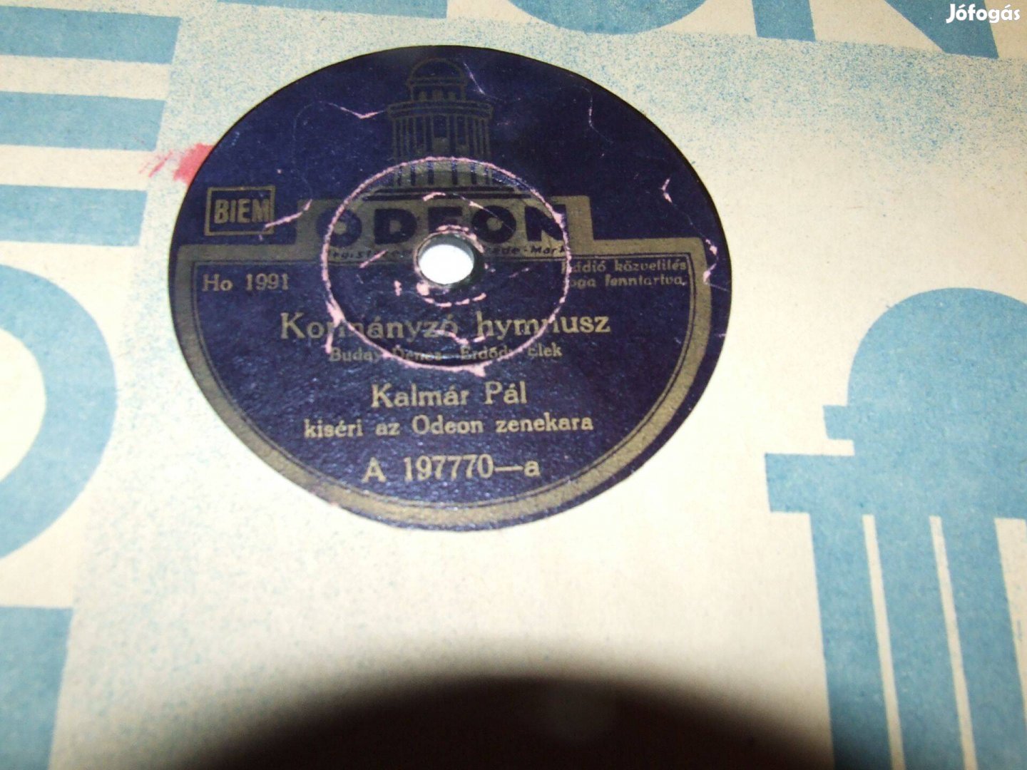 Kalmár Pál: Kormányzó himnusz - nagyon ritka gramofonlemez eladó!