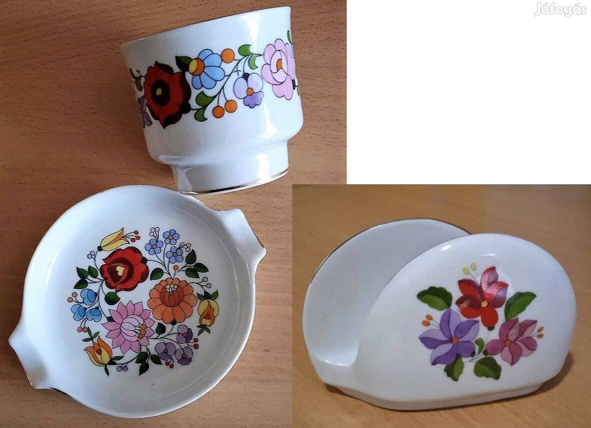 Kalocsa porcelán 3 darabos asztali szett