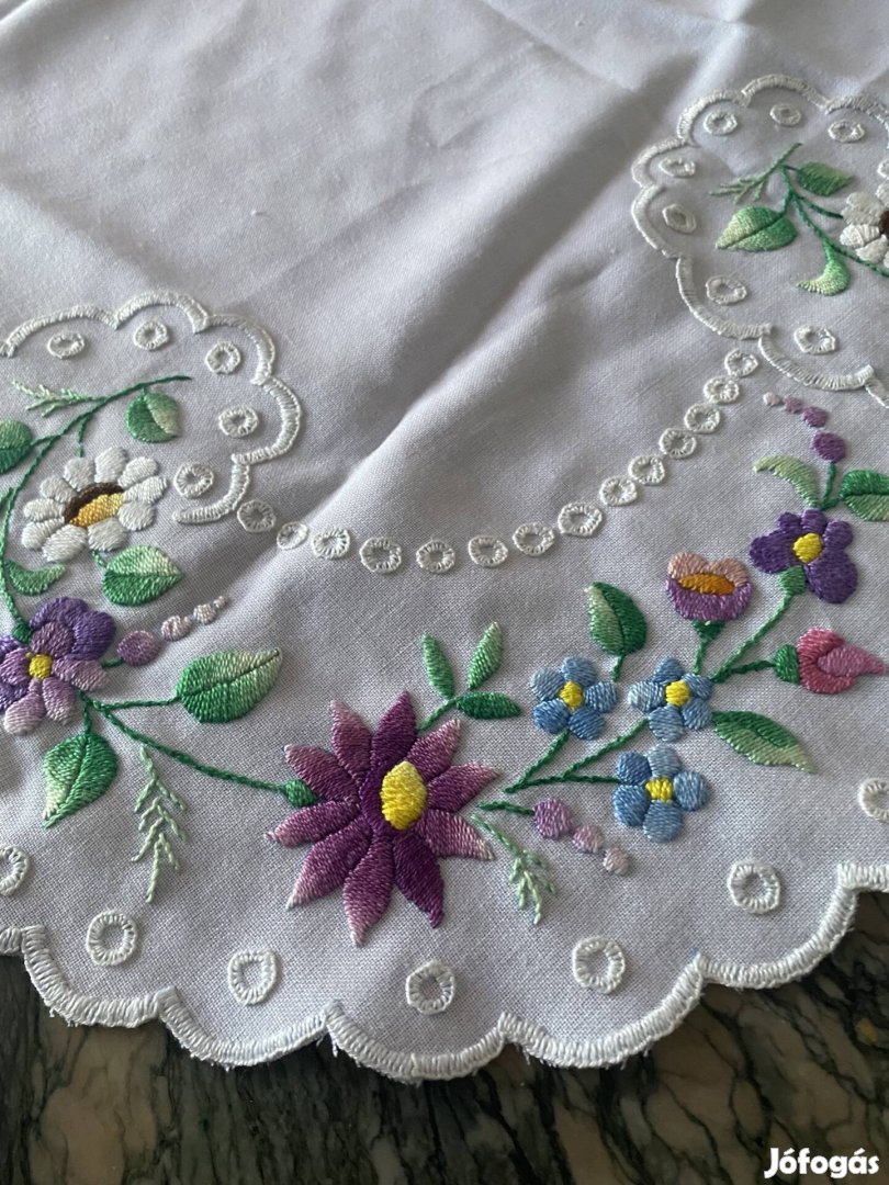 Kalocsai mintás, kerek terítő, 80 cm