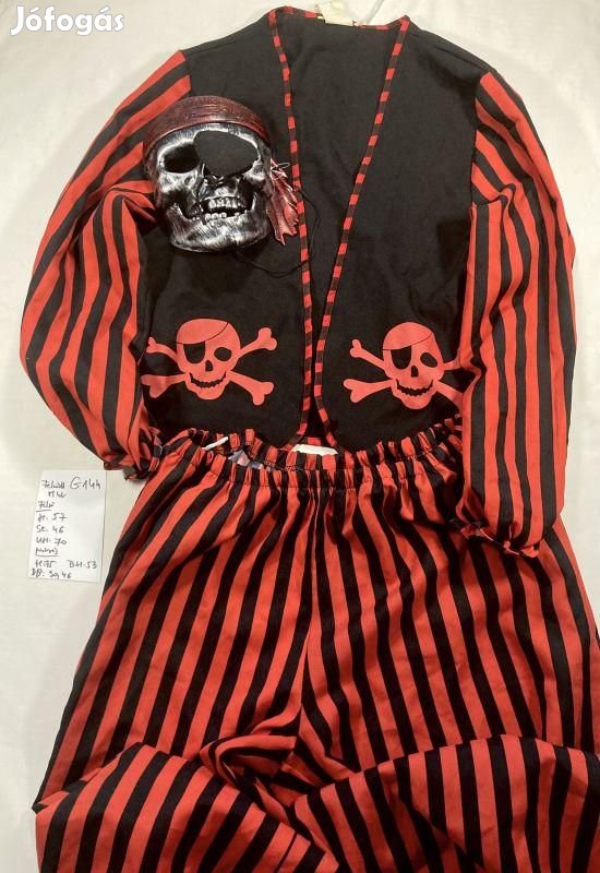 Kalóz jelmez, felnőtt jelmez G144