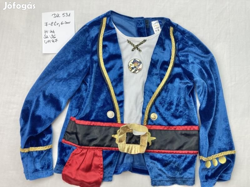 Kalóz jelmez, kalóz kapitány jelmez DK531