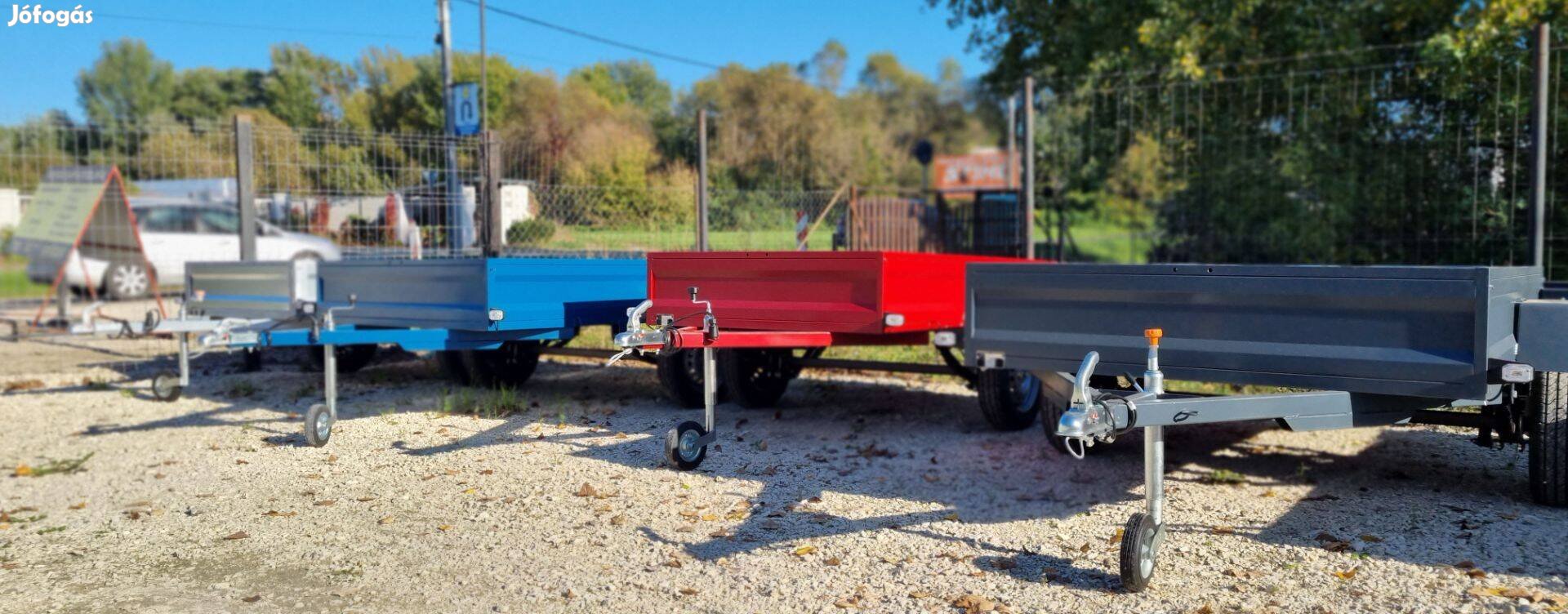 Kalydi Új 150x260cm Festett Nyitott Utánfutó 750kg