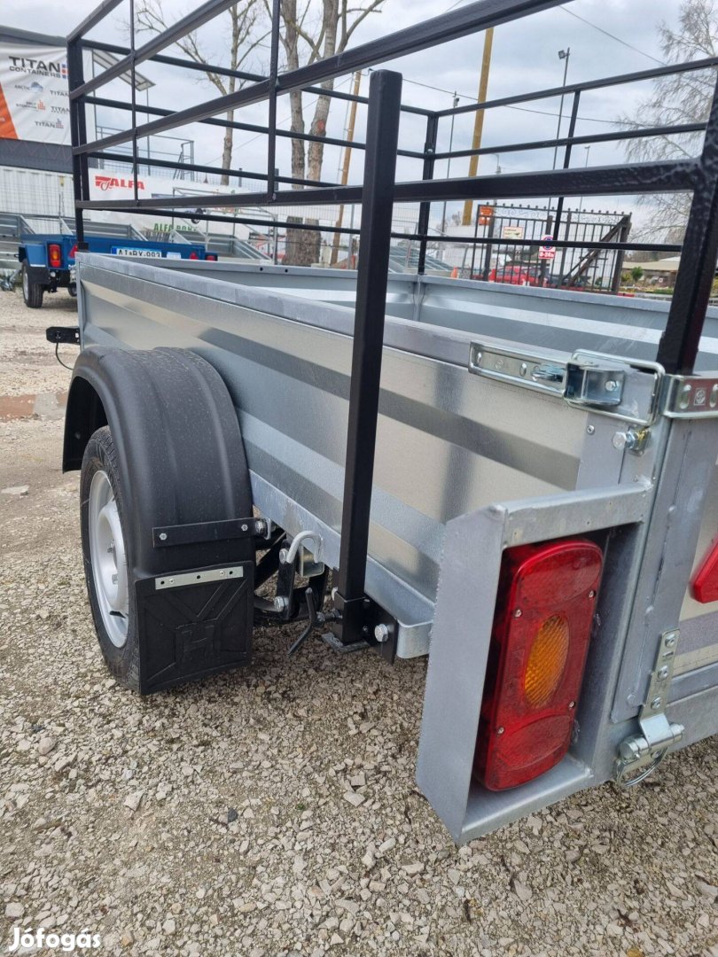 Kalydi Új 150x300 Horganyzott Utánfutó 750kg 60cm magas magasítóval