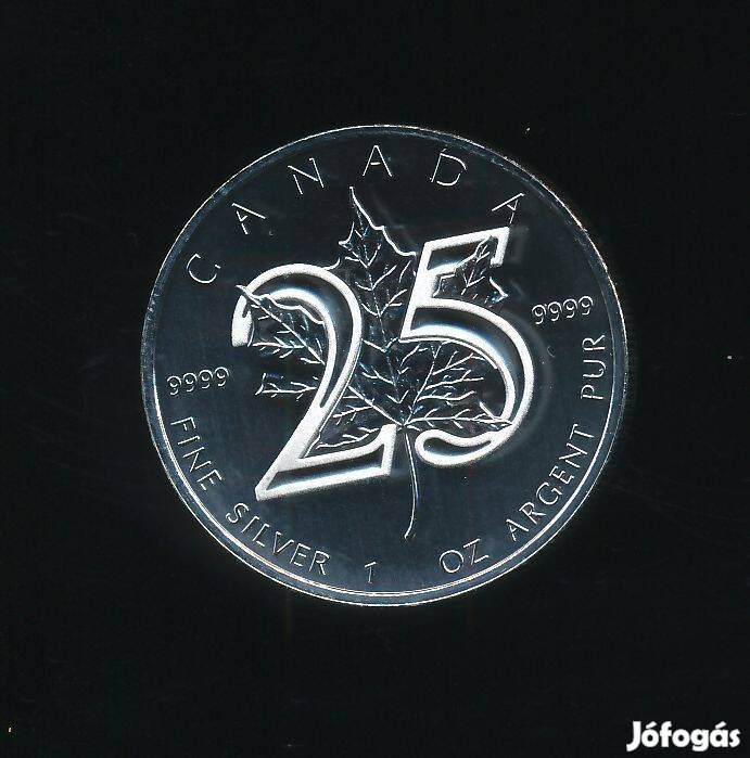 Kanada 1 oz ezüst 2013, különleges kiadás 25 éves Maple Leaf