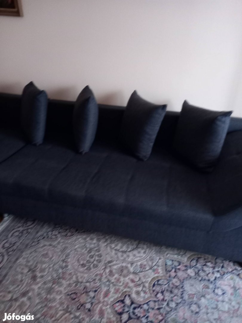 Kanapé "L" alakú, sötétszürke szinű