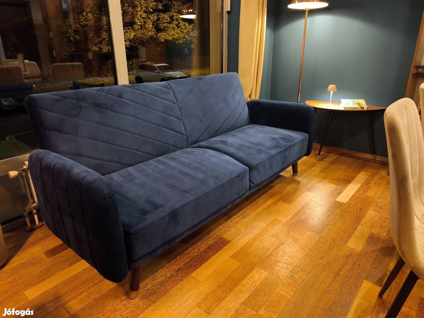 Kanapéágy 3 személyes Senja Bársony Tengerészkék