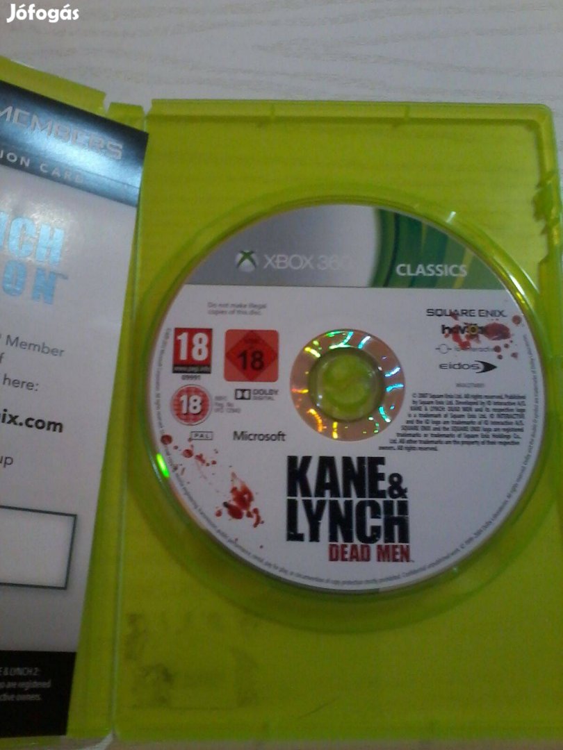 Kane & Lynch Dead Men Xbox 360 játék eladó.(nem postázom)