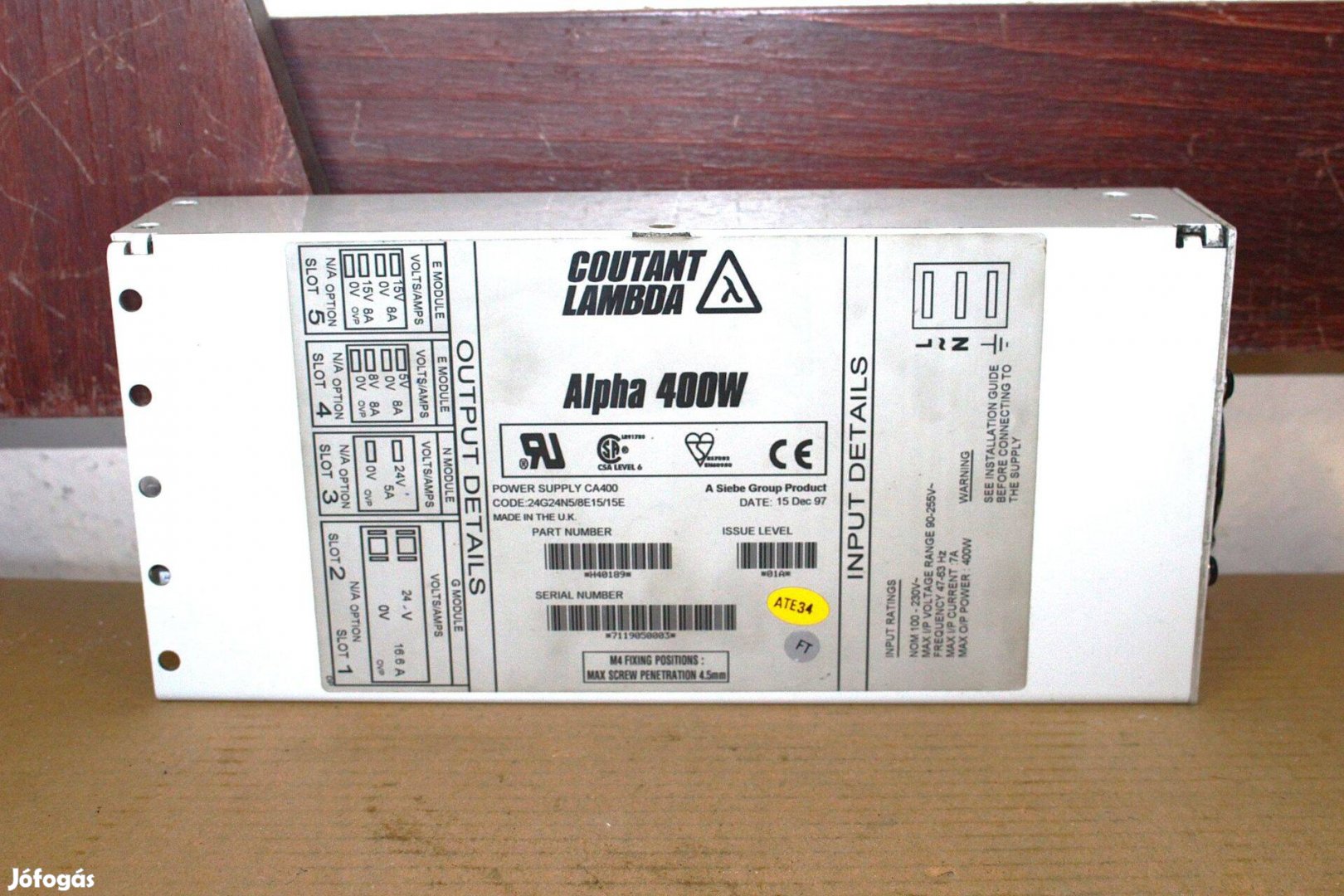 Kapcsolóüzemű tápegység 5 kimenet 400W 5Vdc 8Vdc 15Vdc 24Vdc ( 6988 )