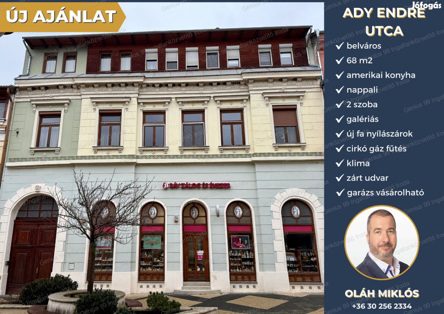 Kaposvár belvárosában eladó egy modern, teljes körűen felújított 68