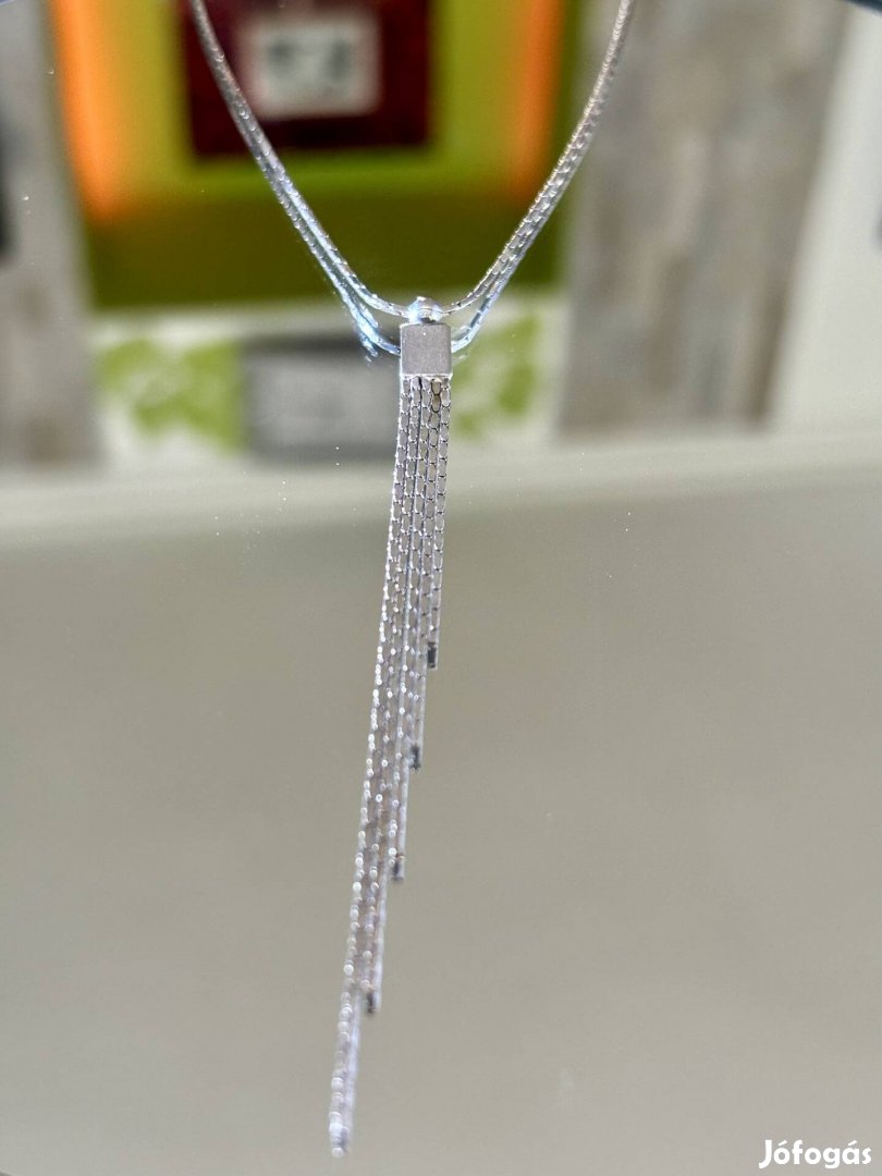 Káprázatos-kecses ezüst nyaklánc-nyakék, függővel