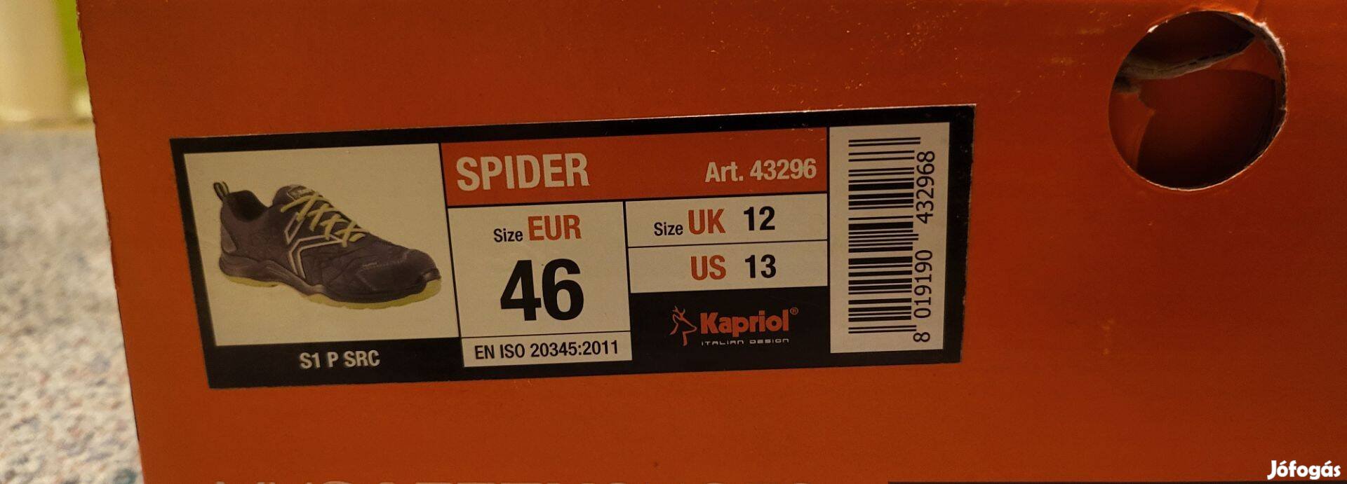 Kapriol Spider Férfi munkavédelmi cipő 46 os méretben eladó