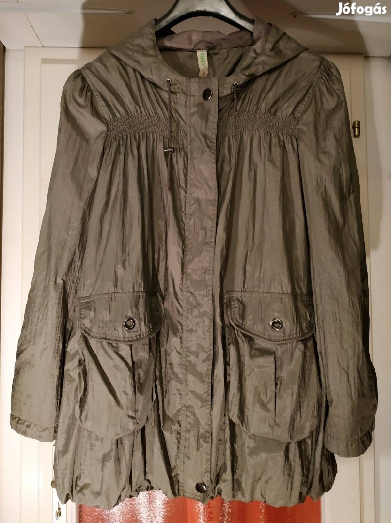 Kapucnis bő szélkabát, kismama kabát, 40-es vagy gömbölyűbb alkatra