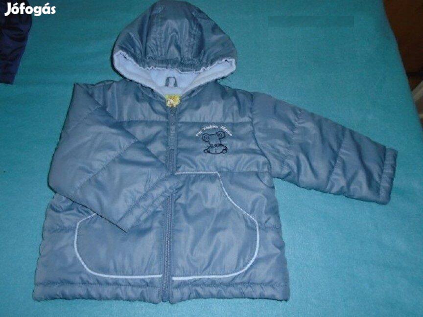 Kapucnis polár béléses dzseki kabát 6-9 hó (méret 74) mintás