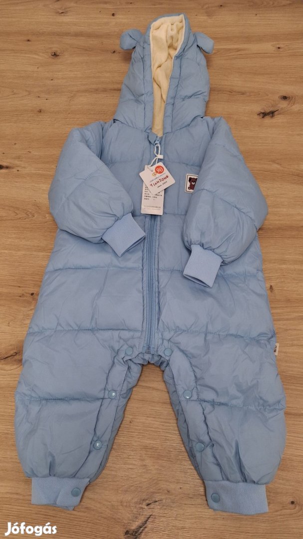 Kapucnis téli baba overál 90-es méret, OUTLET termék
