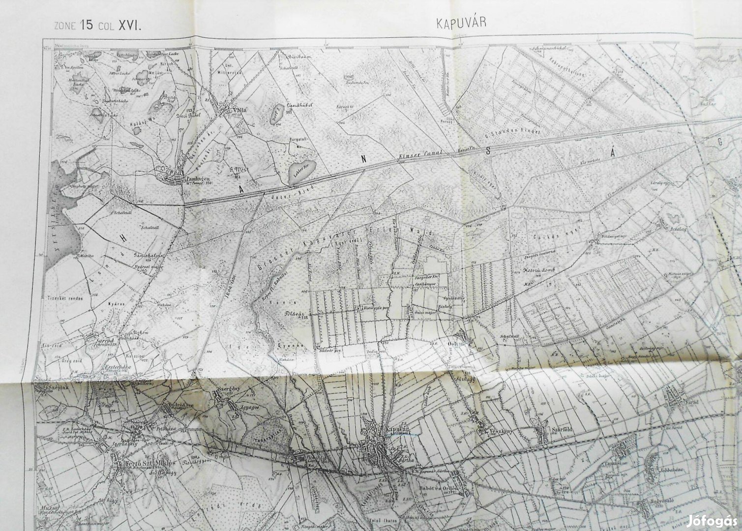 Kapuvár Csorna környéke régi térkép 1896
