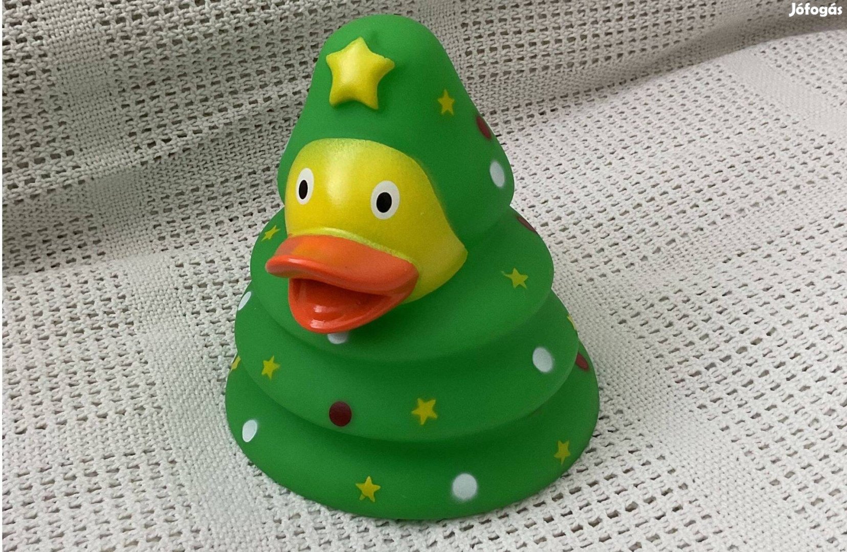 Karácsonyfa jelmezes gumikacsa fürdőjáték 14 cm