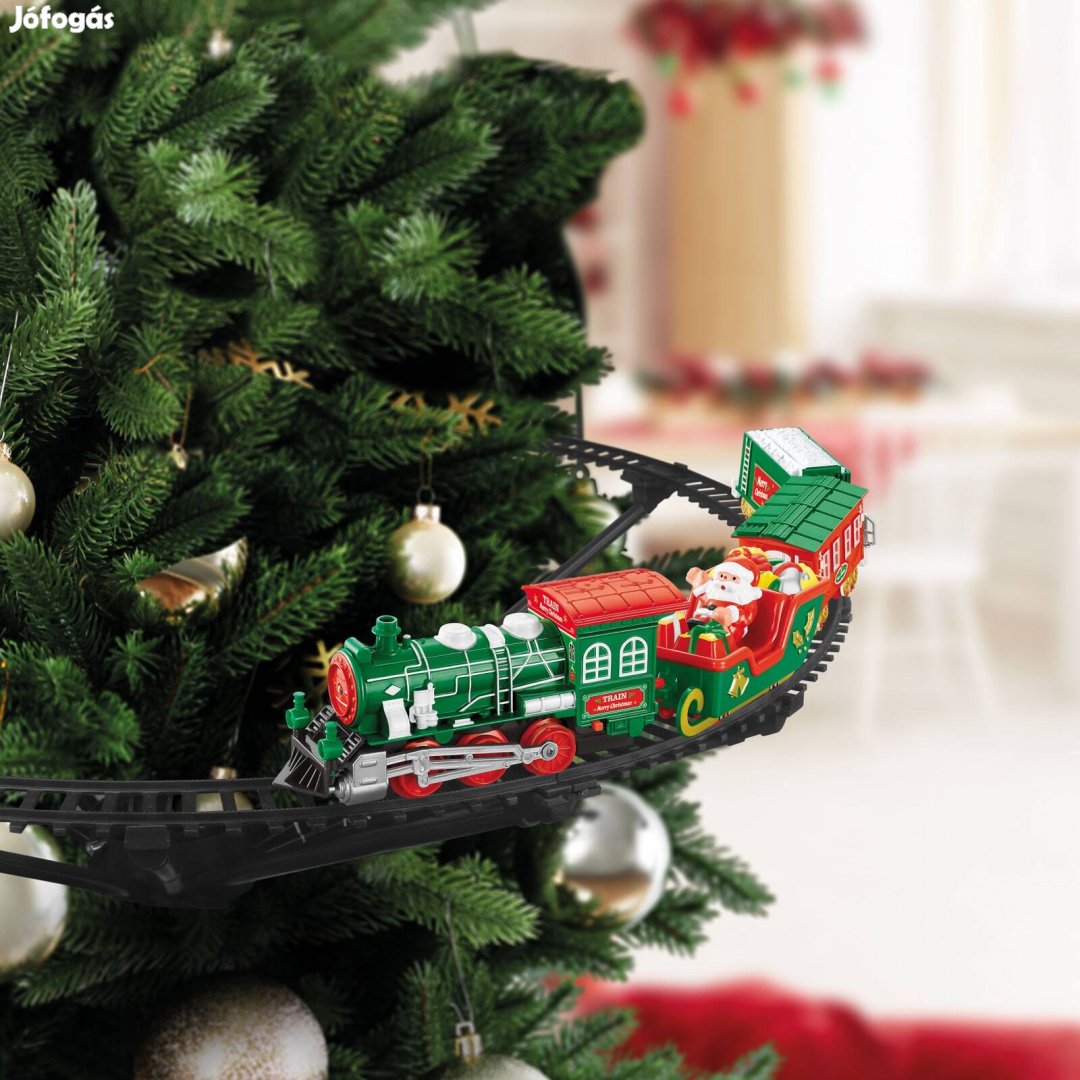 Karácsonyi Karácsonyfa kisvasút - fényeffekt és hangeffekt - elemes