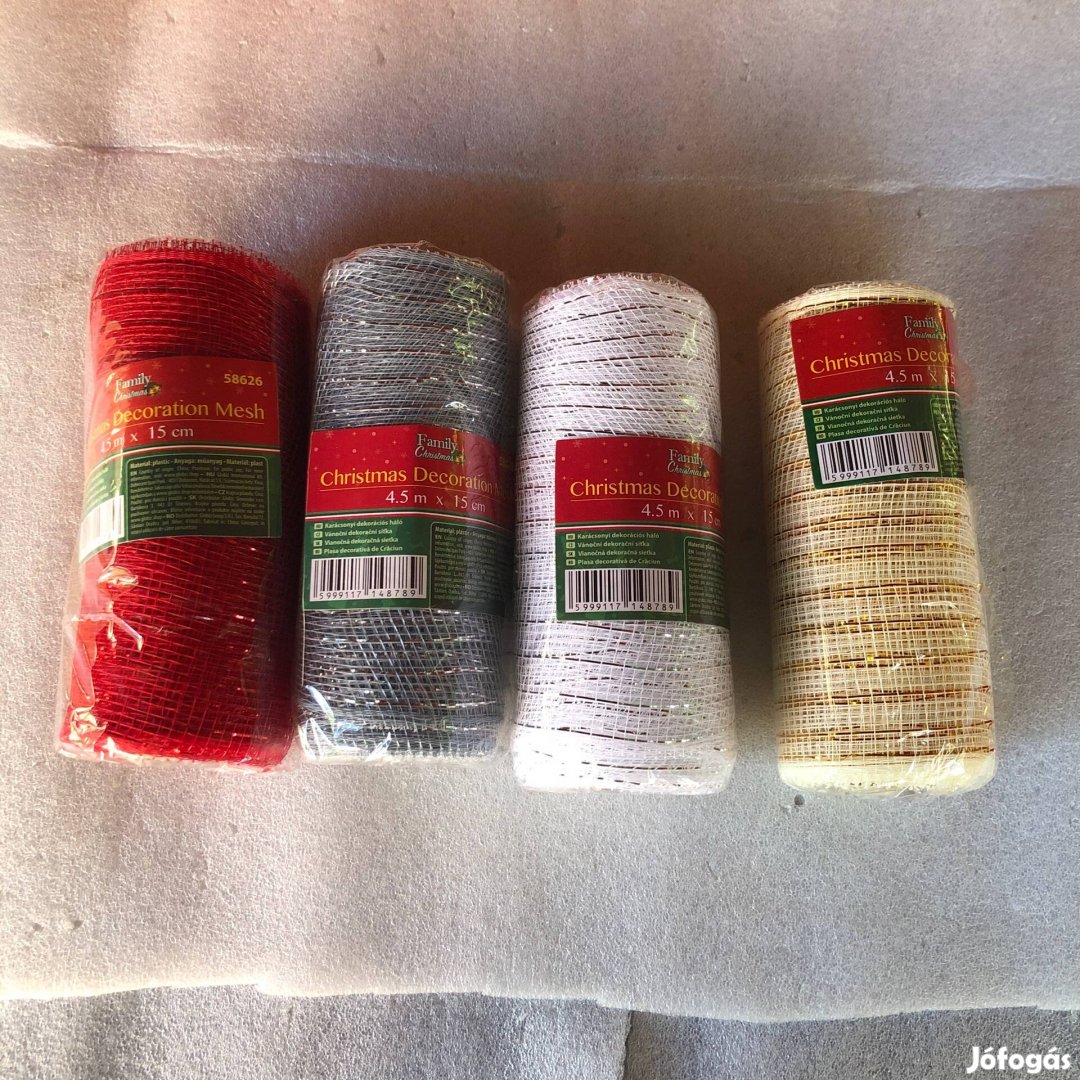 Karácsonyi Kiválóan formázható csillogó dekorációs háló -