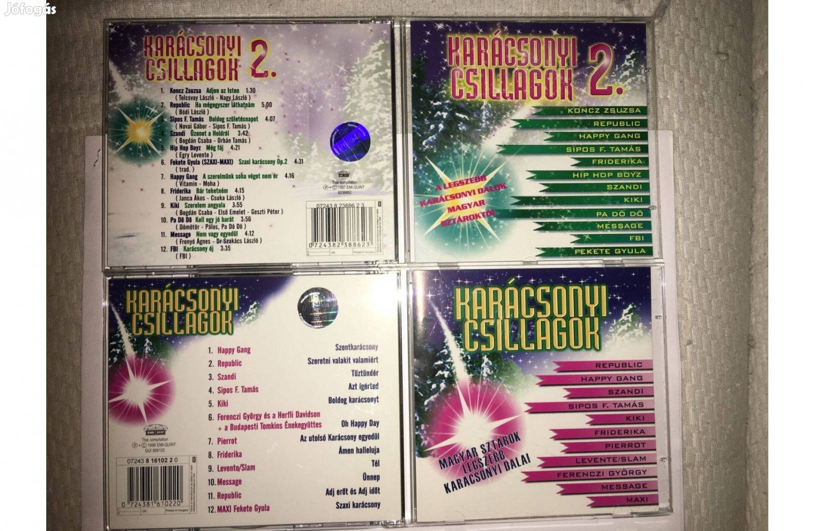 Karácsonyi csillagok 1.-2. CD 2 CD Karácsonyi CD Új posta megoldható