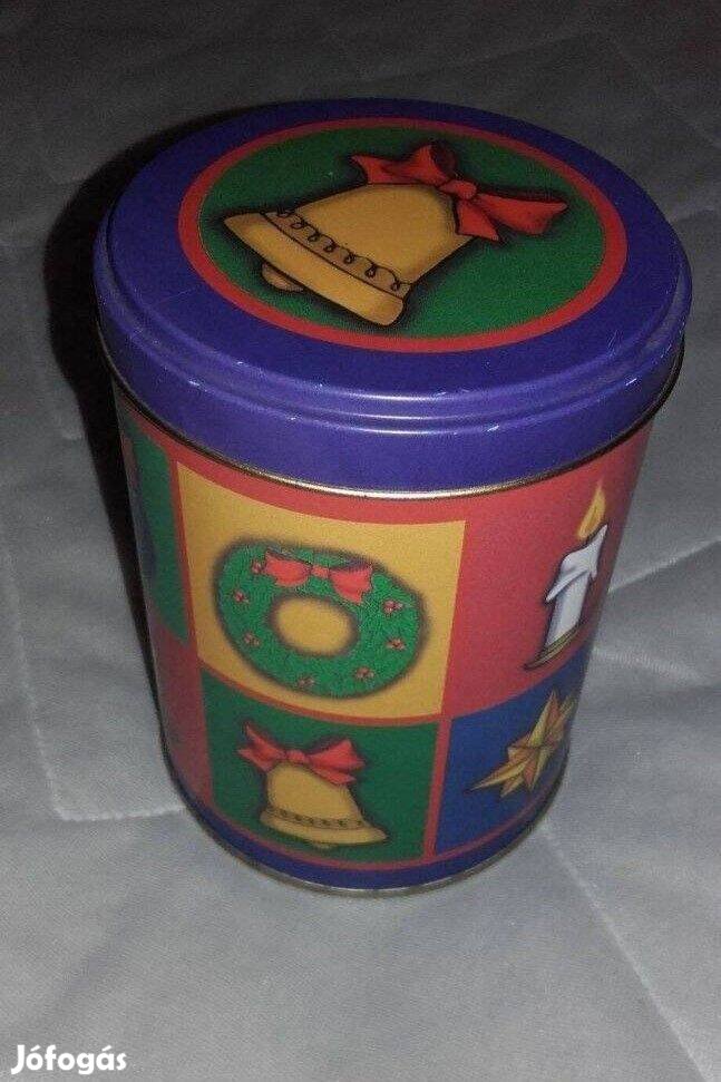 Karácsonyi fém tároló doboz, fémdoboz