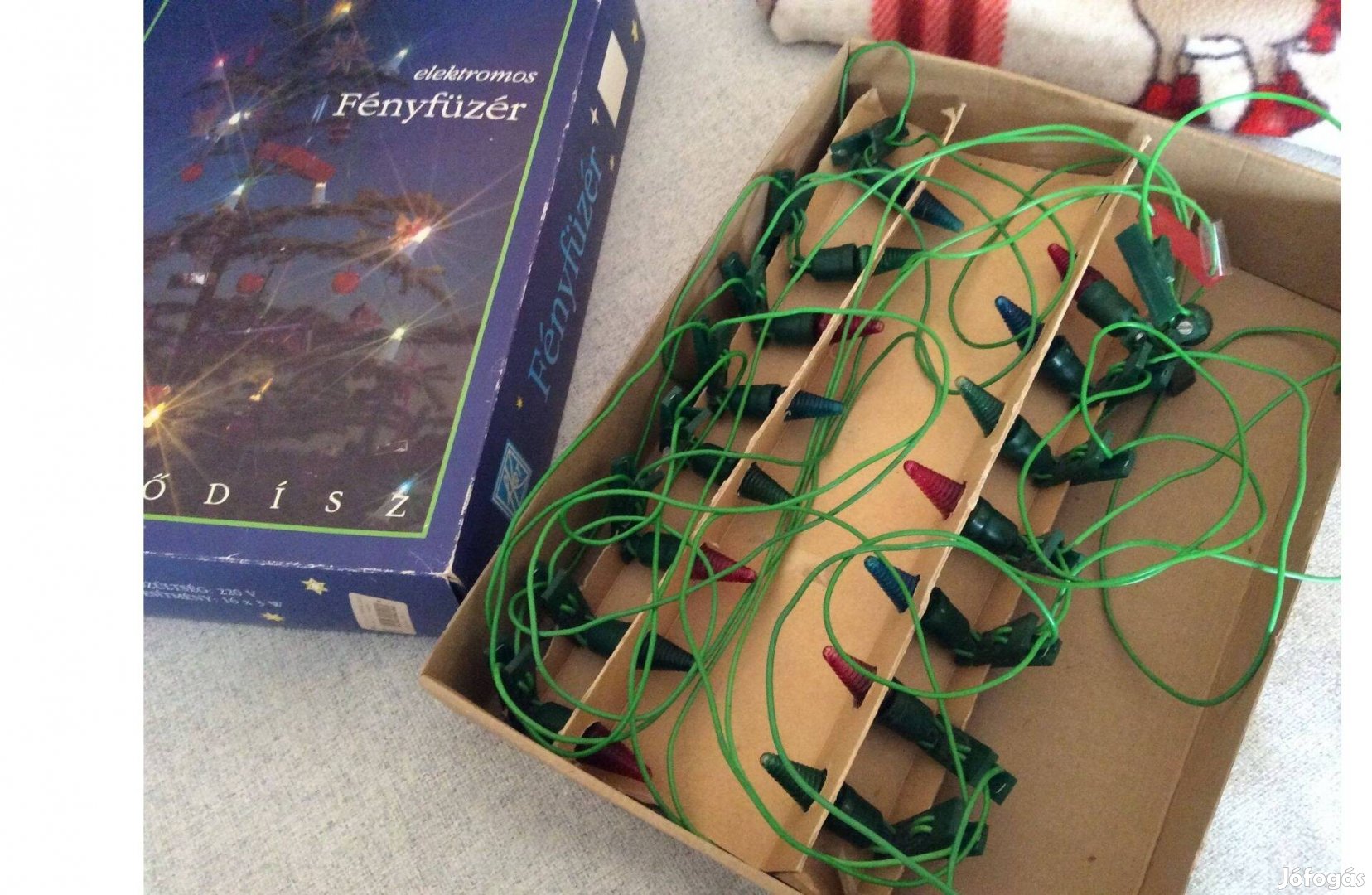Karácsonyi fényfűzér Retró izzósor égősor eredeti dobozában kis hiba