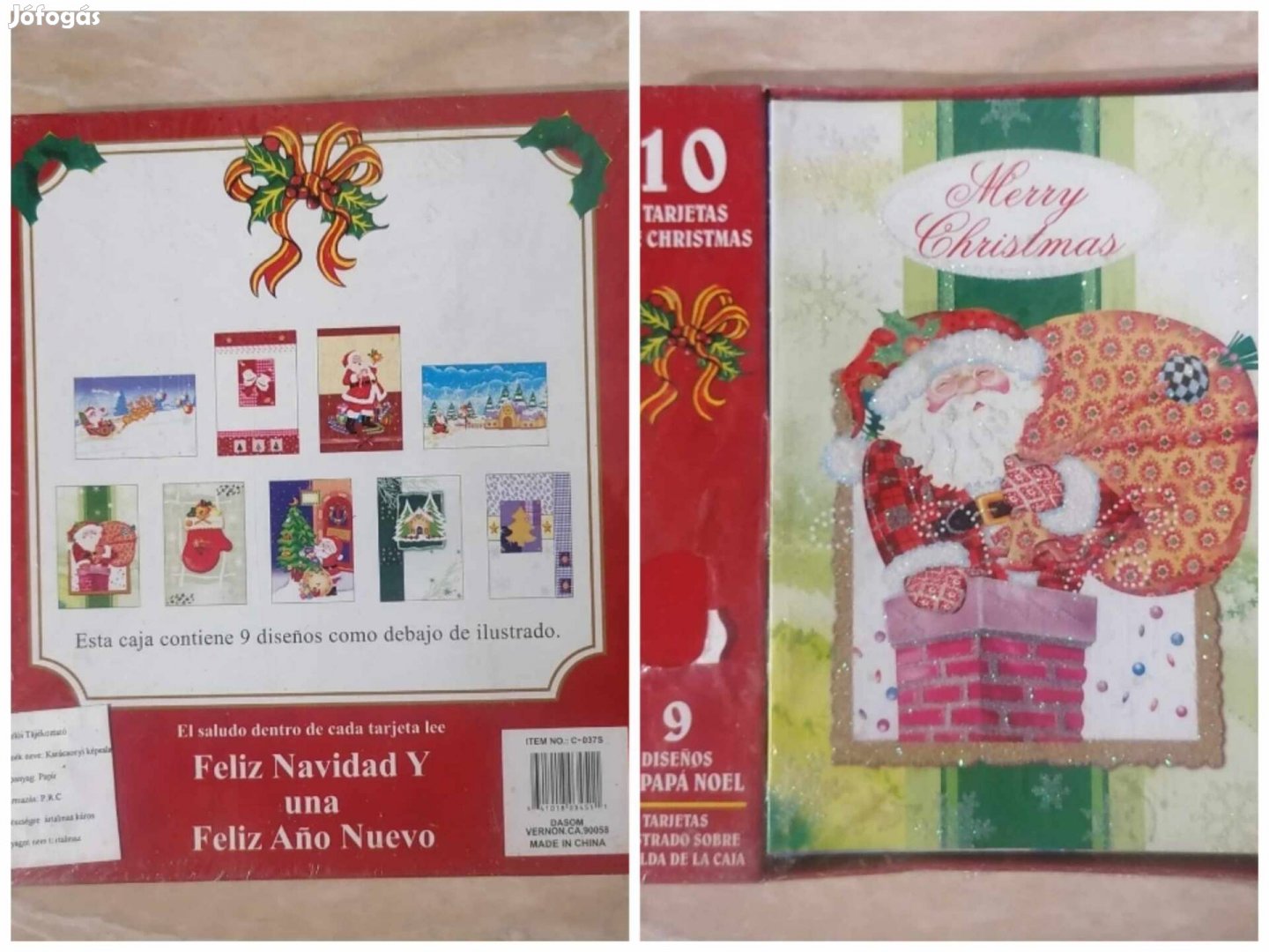 Karácsonyi képeslapok borítékkal 