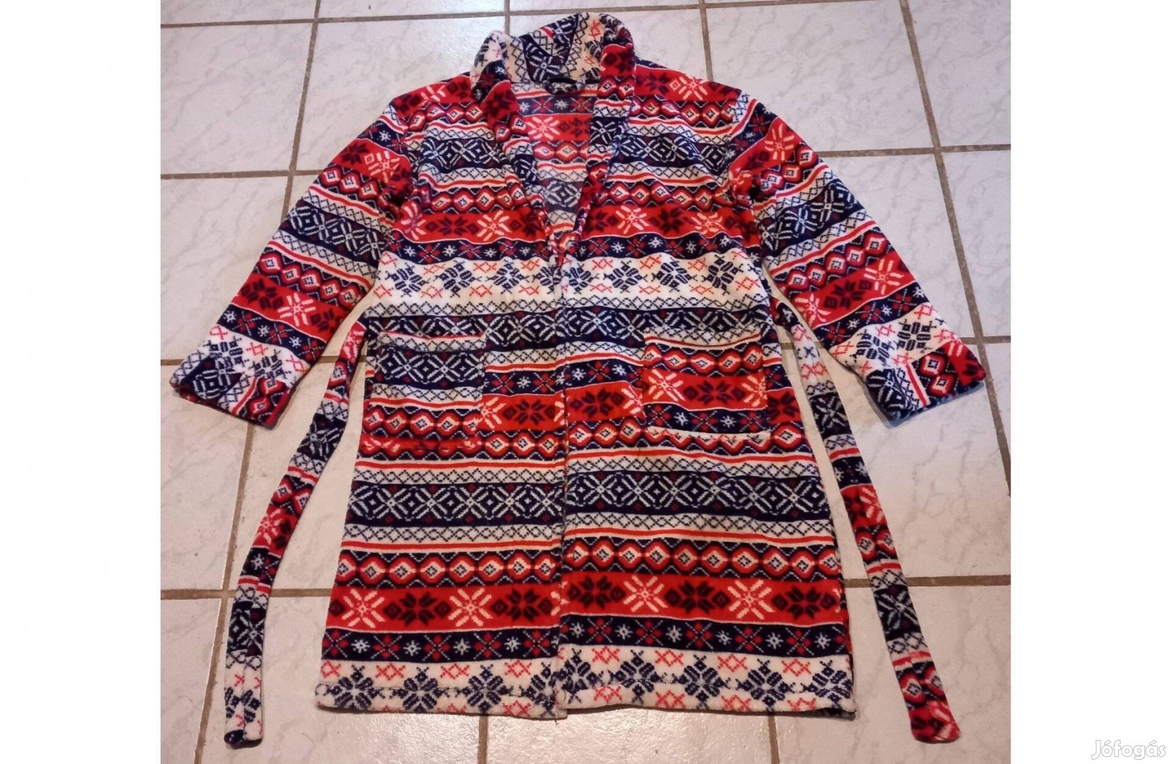 Karácsonyi plüss köntös 42-44 - Új, 163 cm hosszú