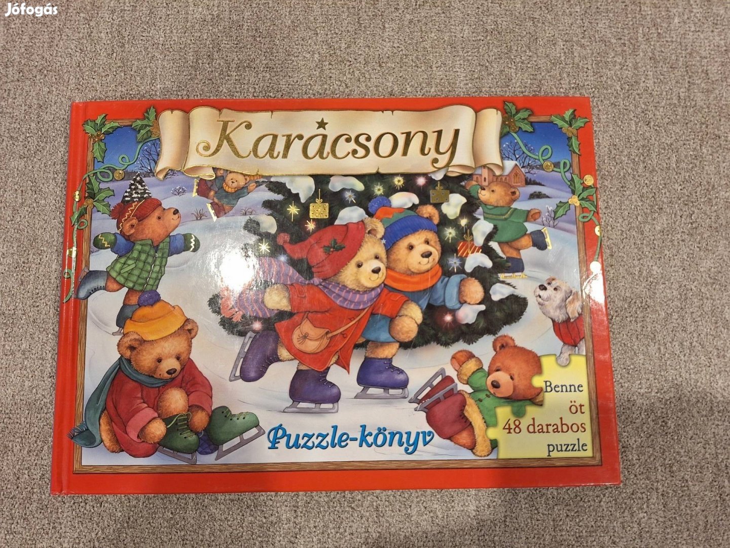Karácsonyi puzzle könyv, 5 x 48 darabos kép