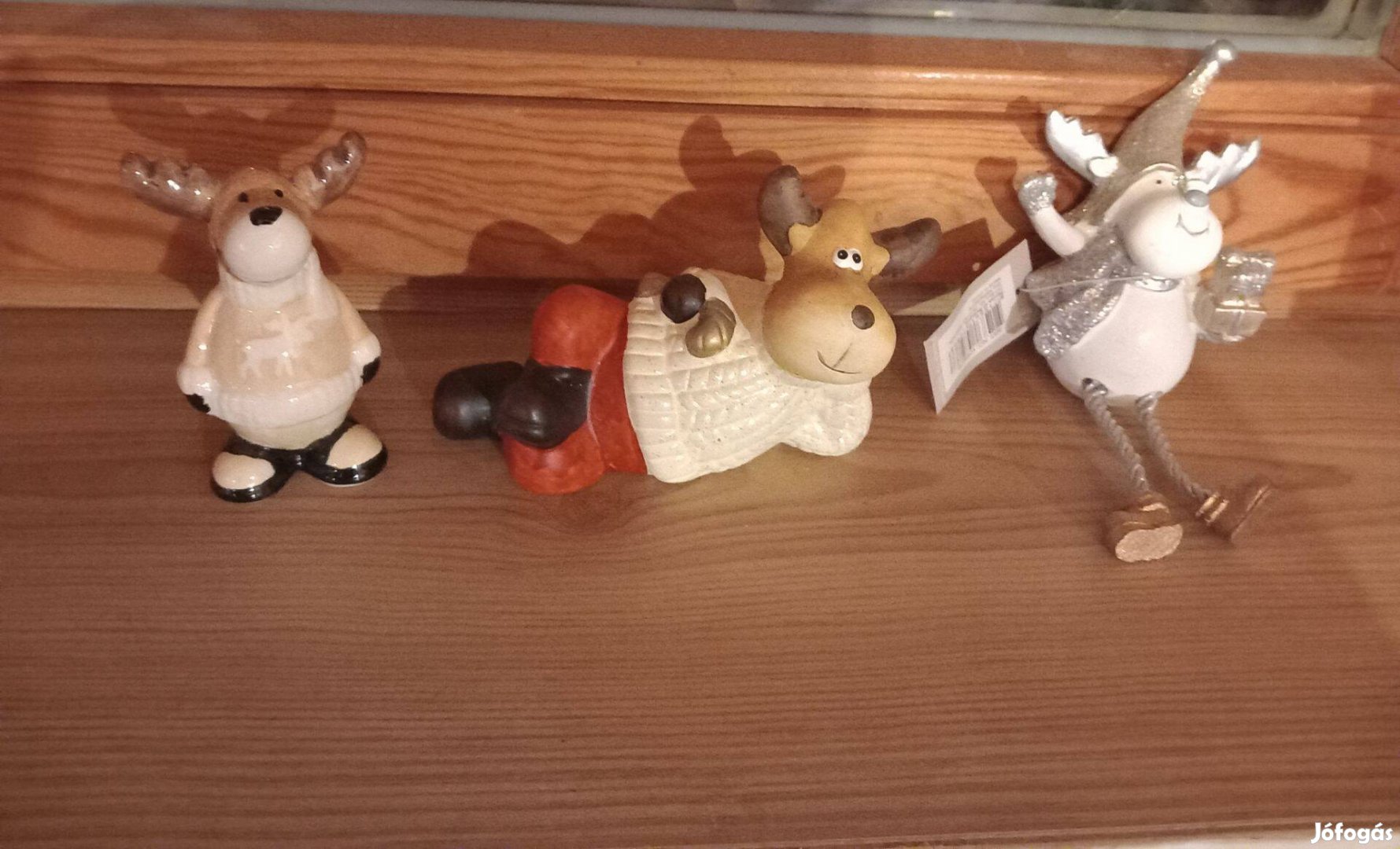 Karácsonyi vicces Szarvas kerámia figurák 15 cm - Új